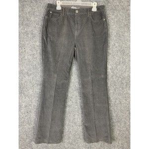 Eddie Bauer Gray Corduroy Jeans Women 12 Tall Curvy Bootcut Inseam 33”